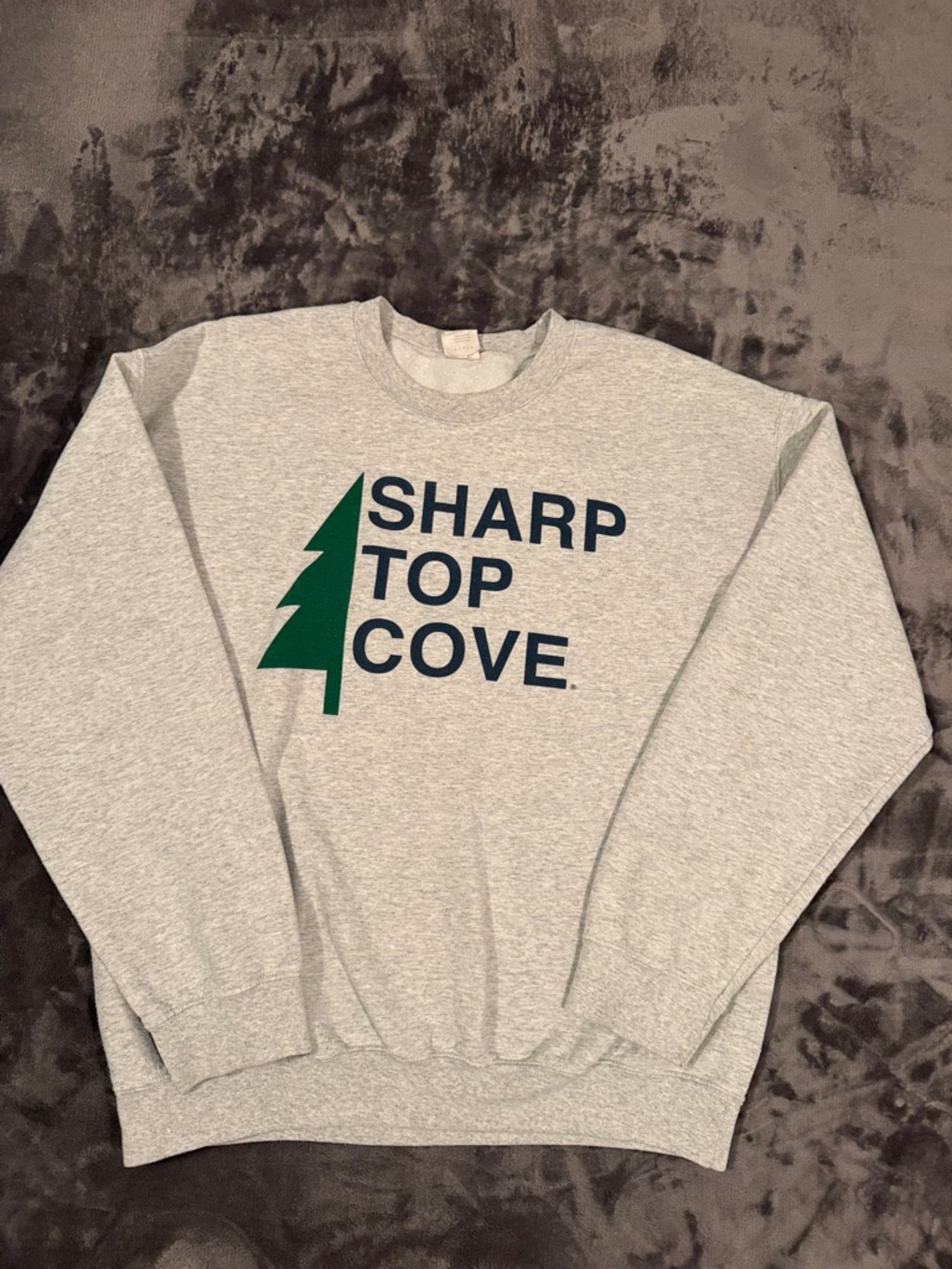Gray Graphic Crewneck Sweater